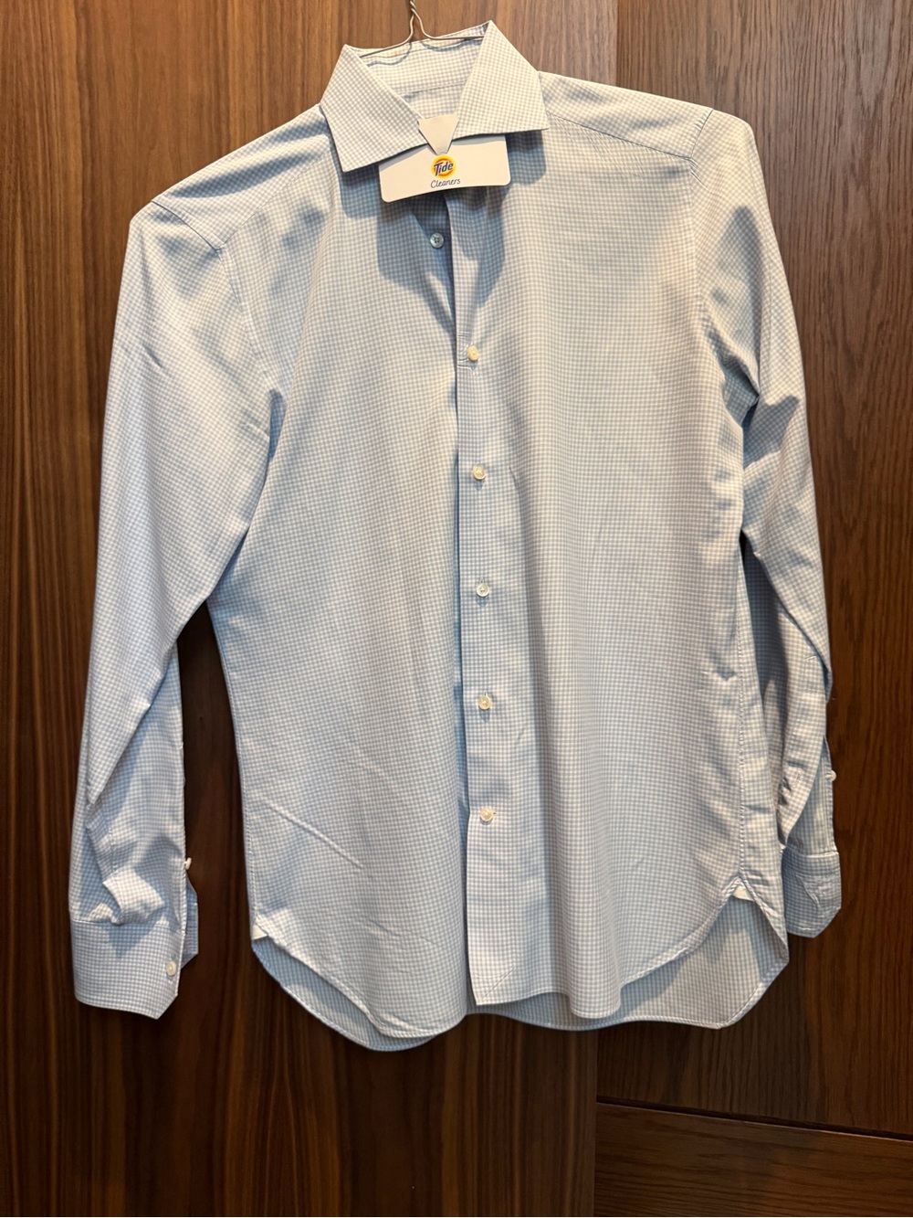 Ermenegildo Zegna Light Blue Micro-Check Dress Shirt